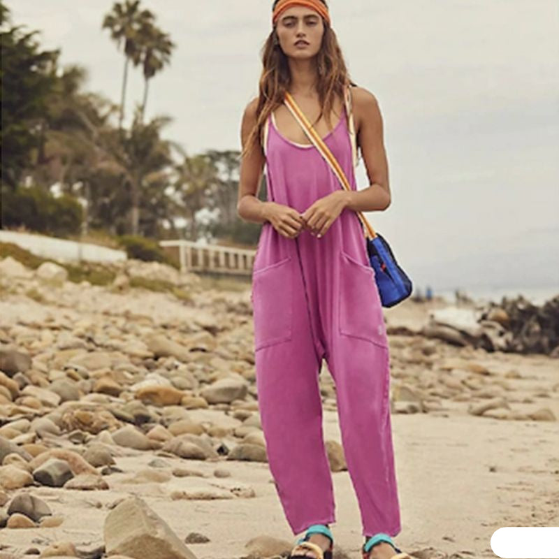 Damen Oversized Jumpsuit – Lockerer Sommer-Overall mit Spaghettiträgern