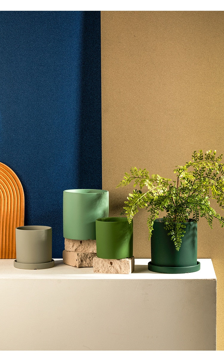 Ensemble de jardinière avec soucoupe Toutes les couleurs vives
