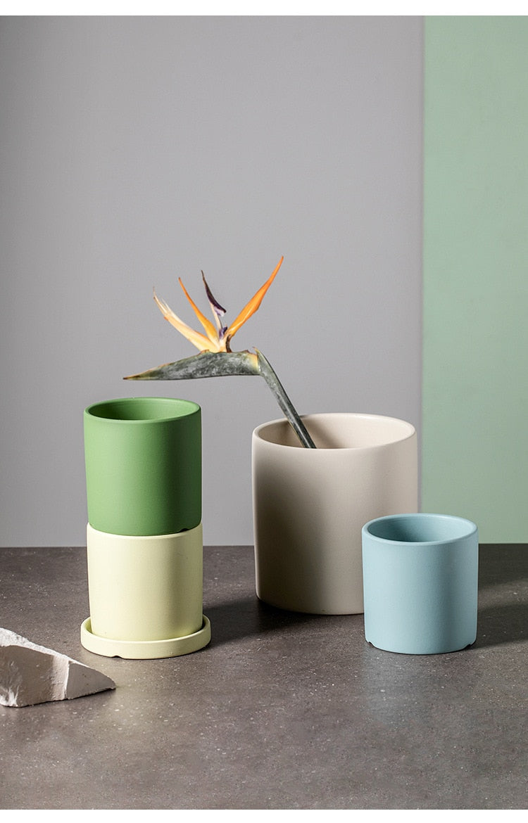Ensemble de jardinière avec soucoupe Toutes les couleurs vives