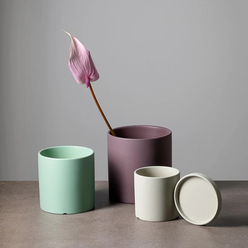 Ensemble de jardinière avec soucoupe Toutes les couleurs vives