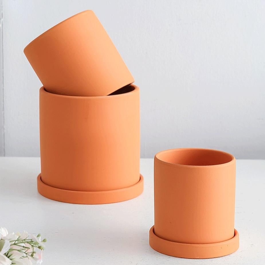 Ensemble de jardinière avec soucoupe Toutes les couleurs vives