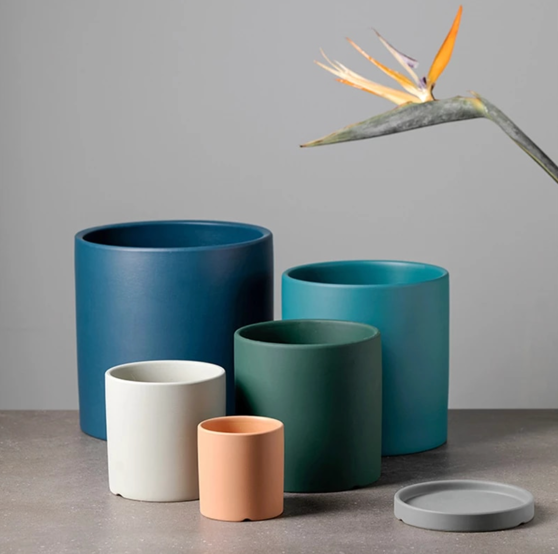 Ensemble de jardinière avec soucoupe Toutes les couleurs vives