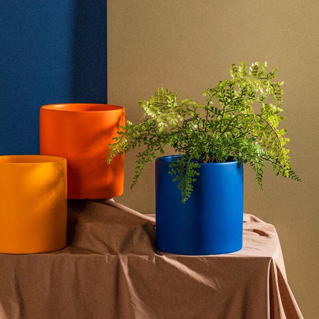 Ensemble de jardinière avec soucoupe Toutes les couleurs vives