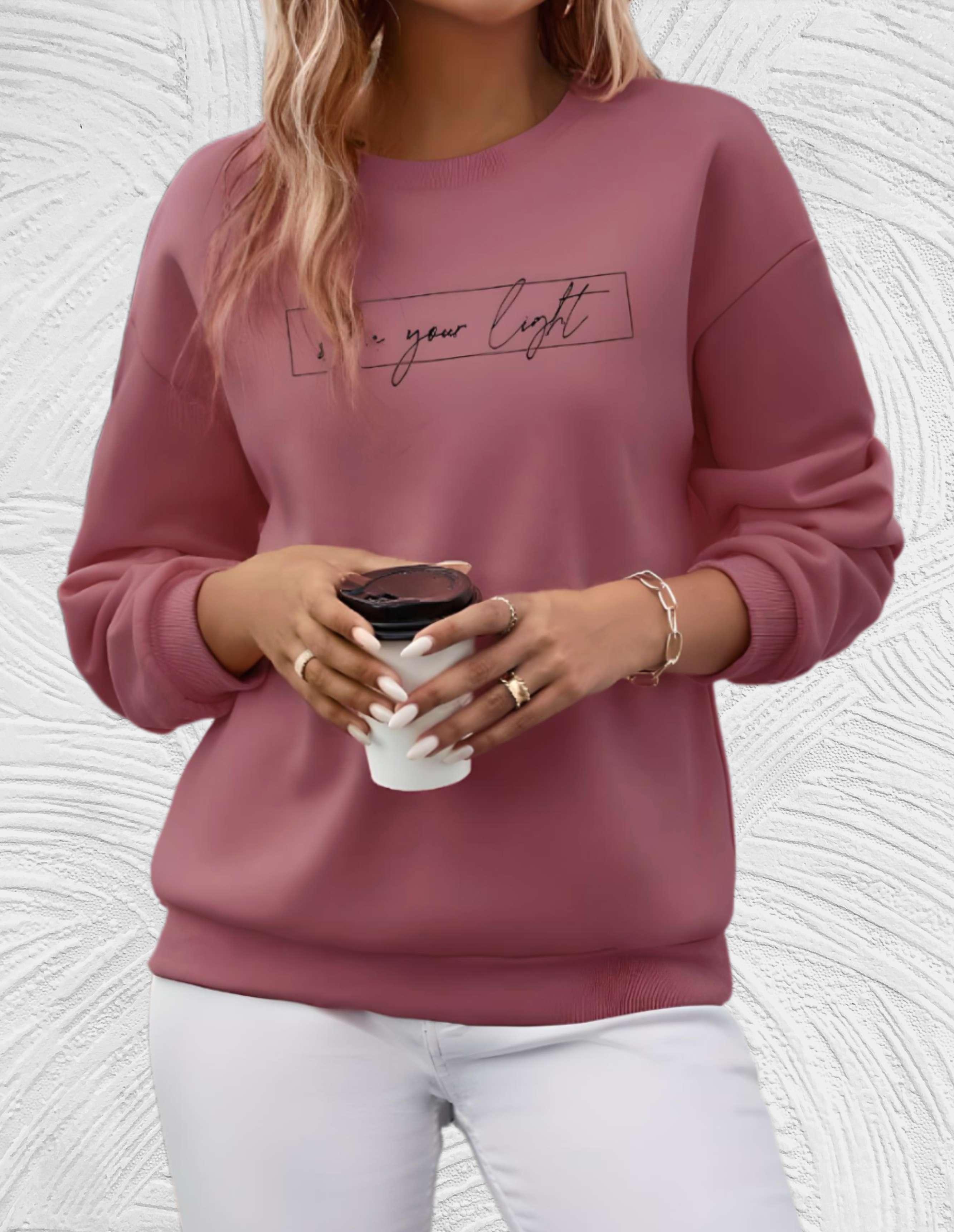 Helmine – "Share your Light“-Sweatshirt in Übergröße mit Rundhalsausschnitt