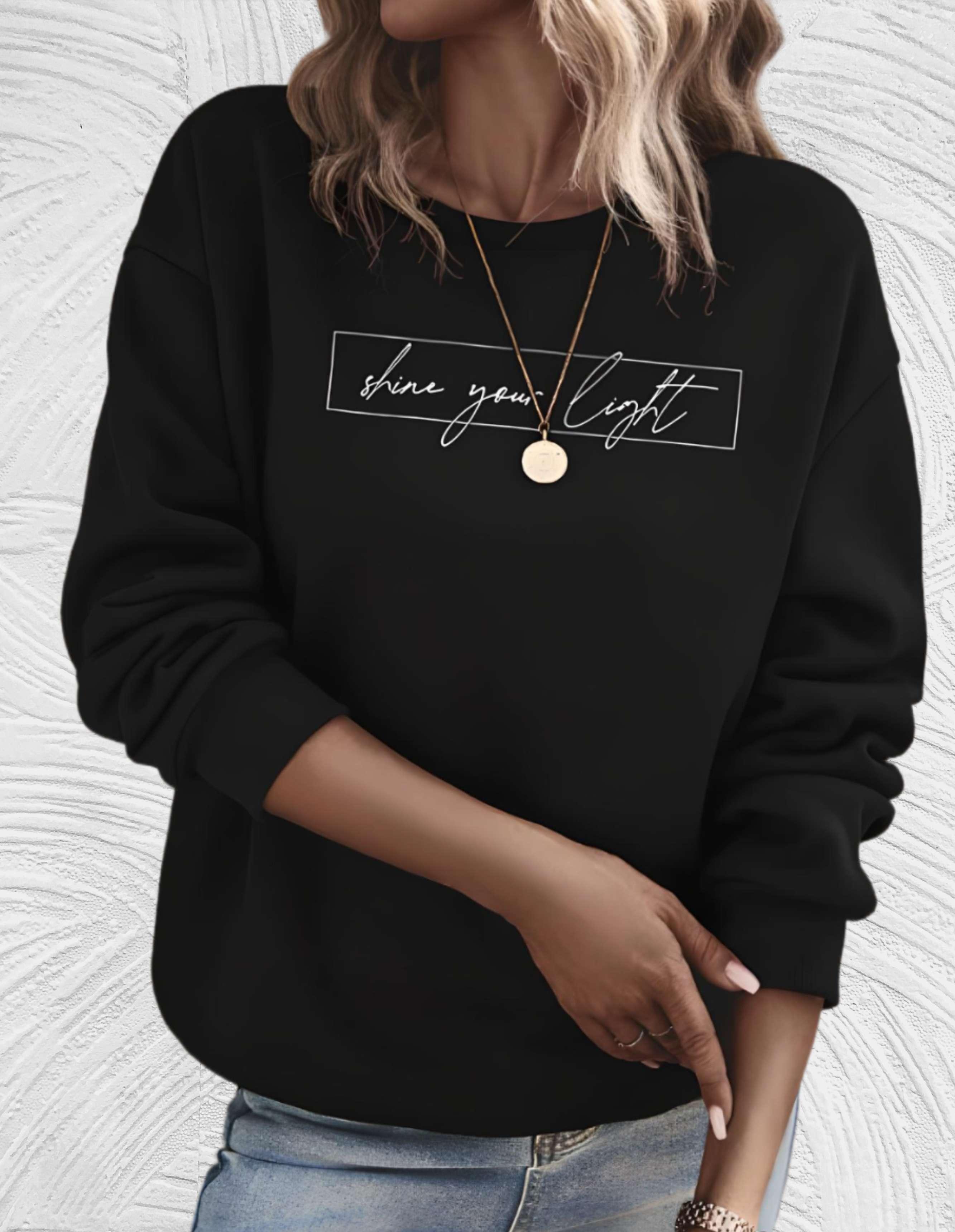 Helmine – "Share your Light“-Sweatshirt in Übergröße mit Rundhalsausschnitt