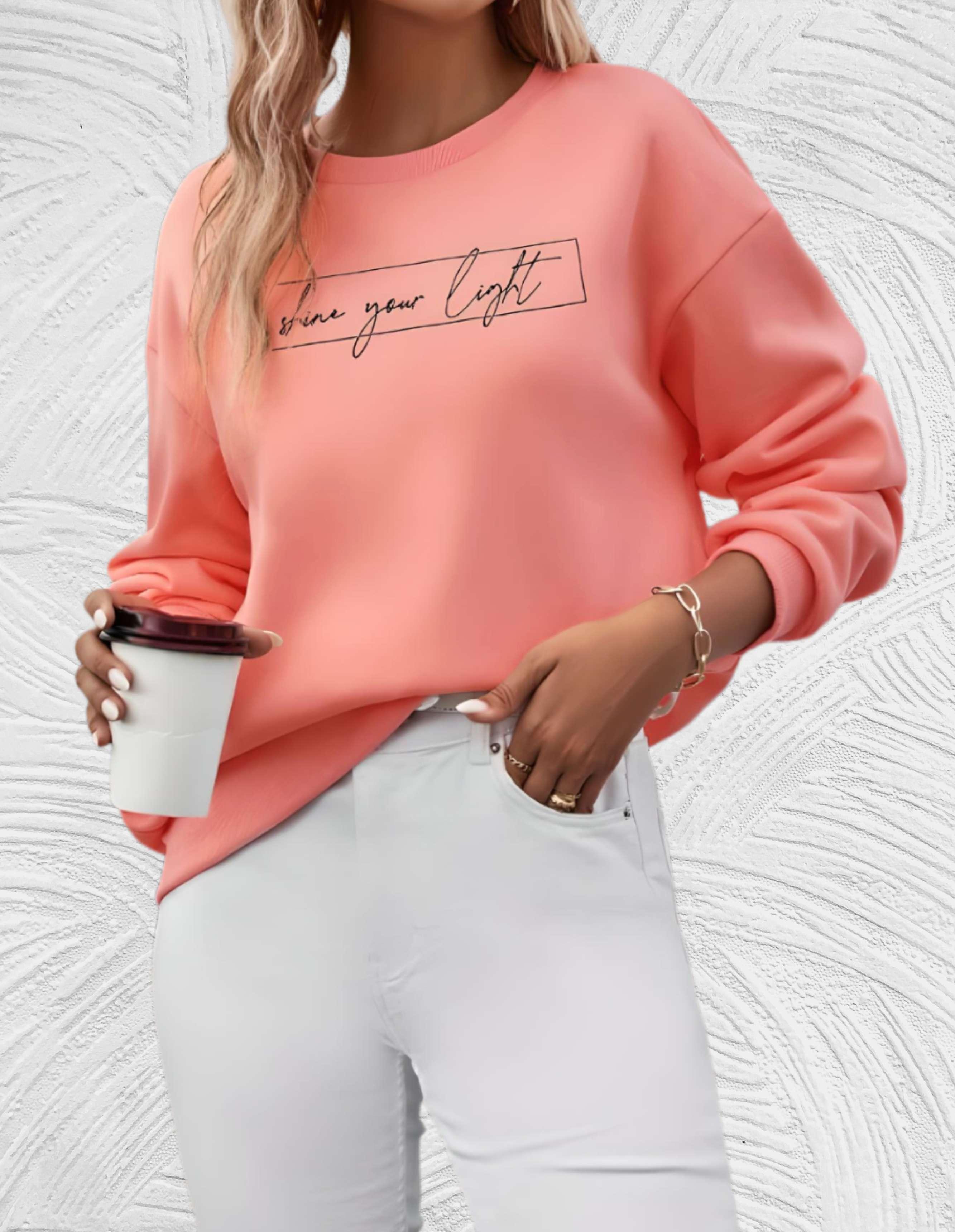 Helmine – "Share your Light“-Sweatshirt in Übergröße mit Rundhalsausschnitt