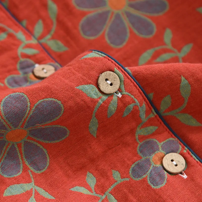 Pyjama-Set aus Baumwolle mit Blumendruck - Wrenlee
