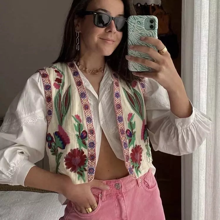 Edith | Blomstret vest