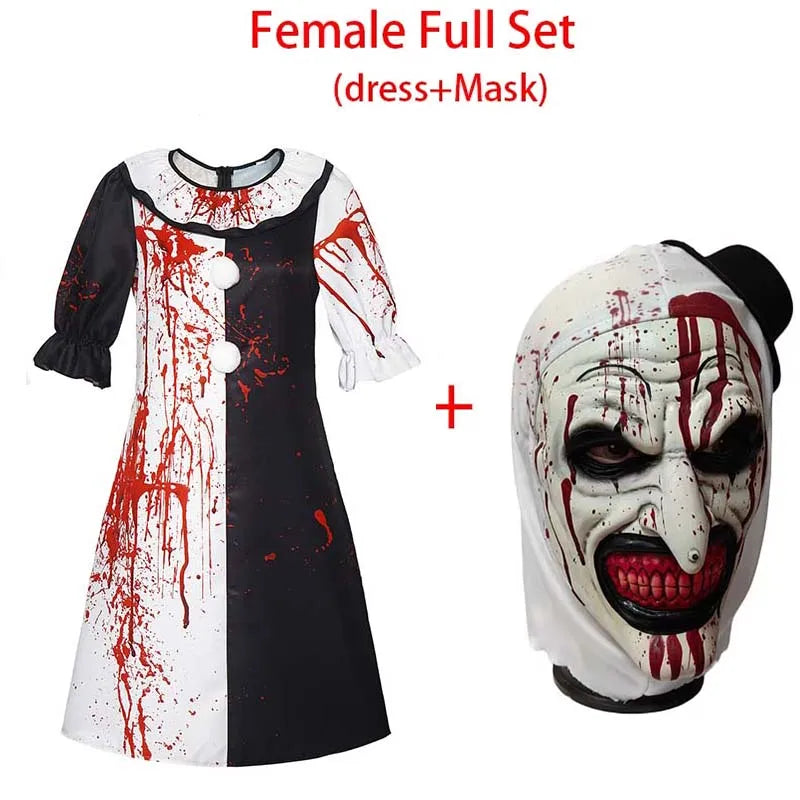 Art The Clown Kostüm mit Maske – Halloween Outfit für Männer & Frauen