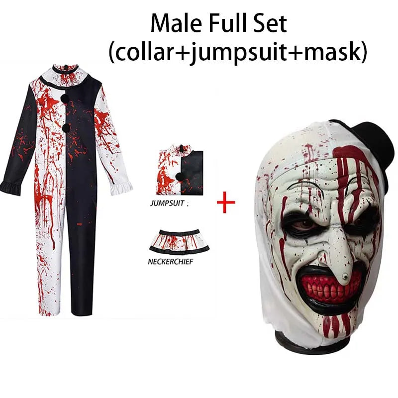Art The Clown Kostüm mit Maske – Halloween Outfit für Männer & Frauen