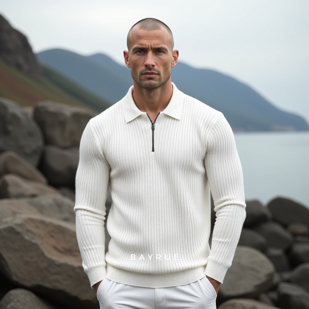 Pull Eamon à fermeture éclair quart | Look intemporel élégant et confortable