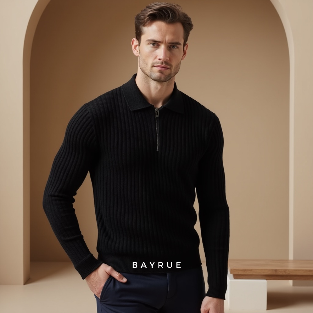 Pull Eamon à fermeture éclair quart | Look intemporel élégant et confortable