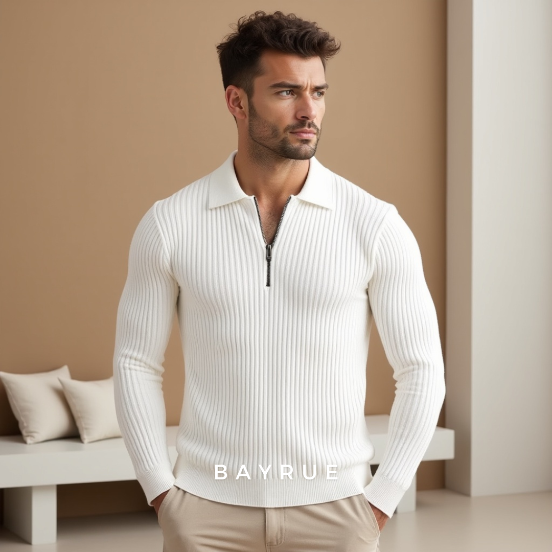 Pull Eamon à fermeture éclair quart | Look intemporel élégant et confortable