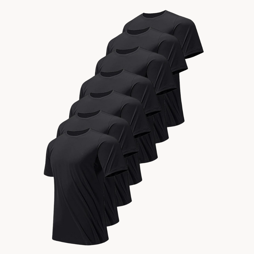 7er-Pack Black Active Short Sleeve Tee | Komfort, Schutz und Stil