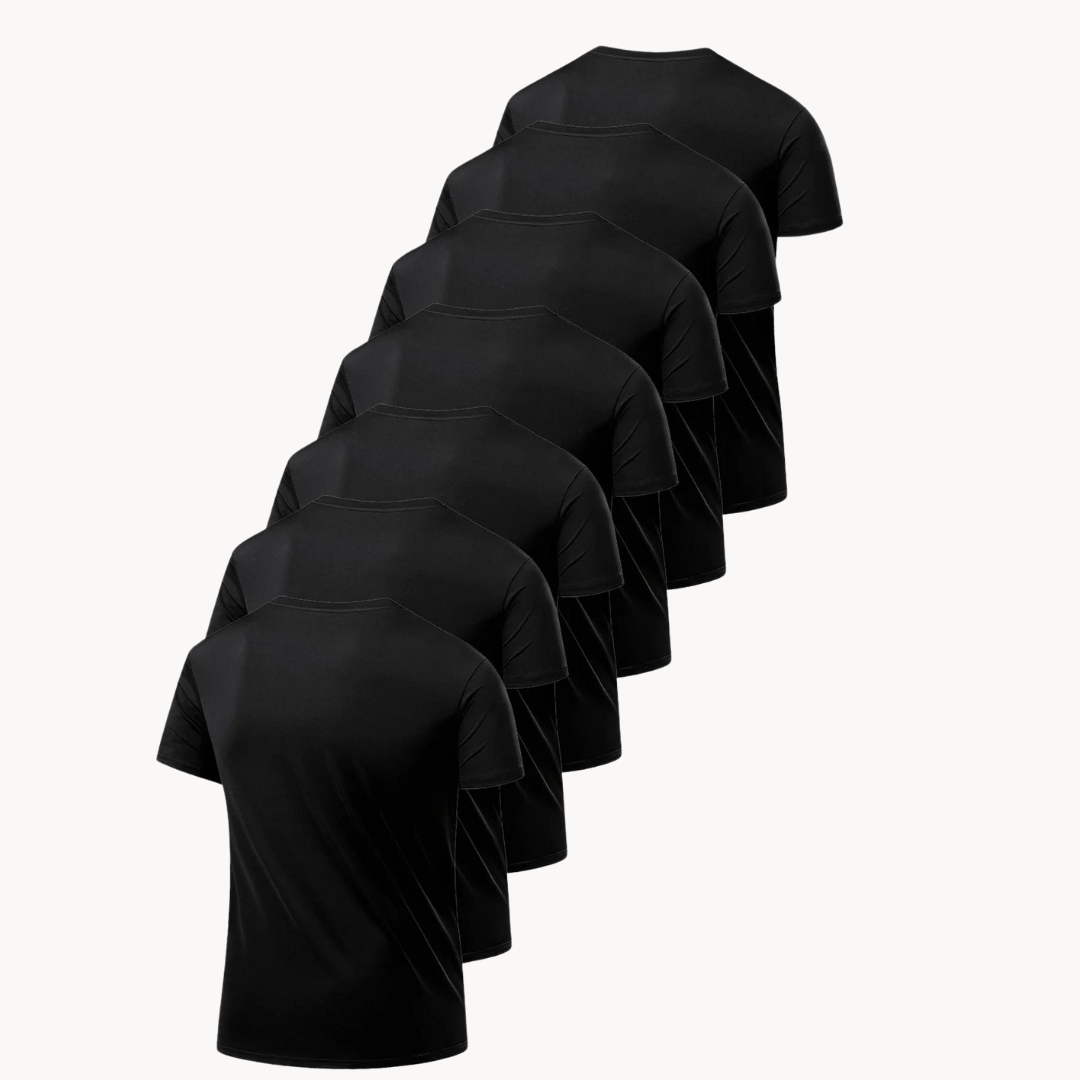 7er-Pack Black Active Short Sleeve Tee | Komfort, Schutz und Stil