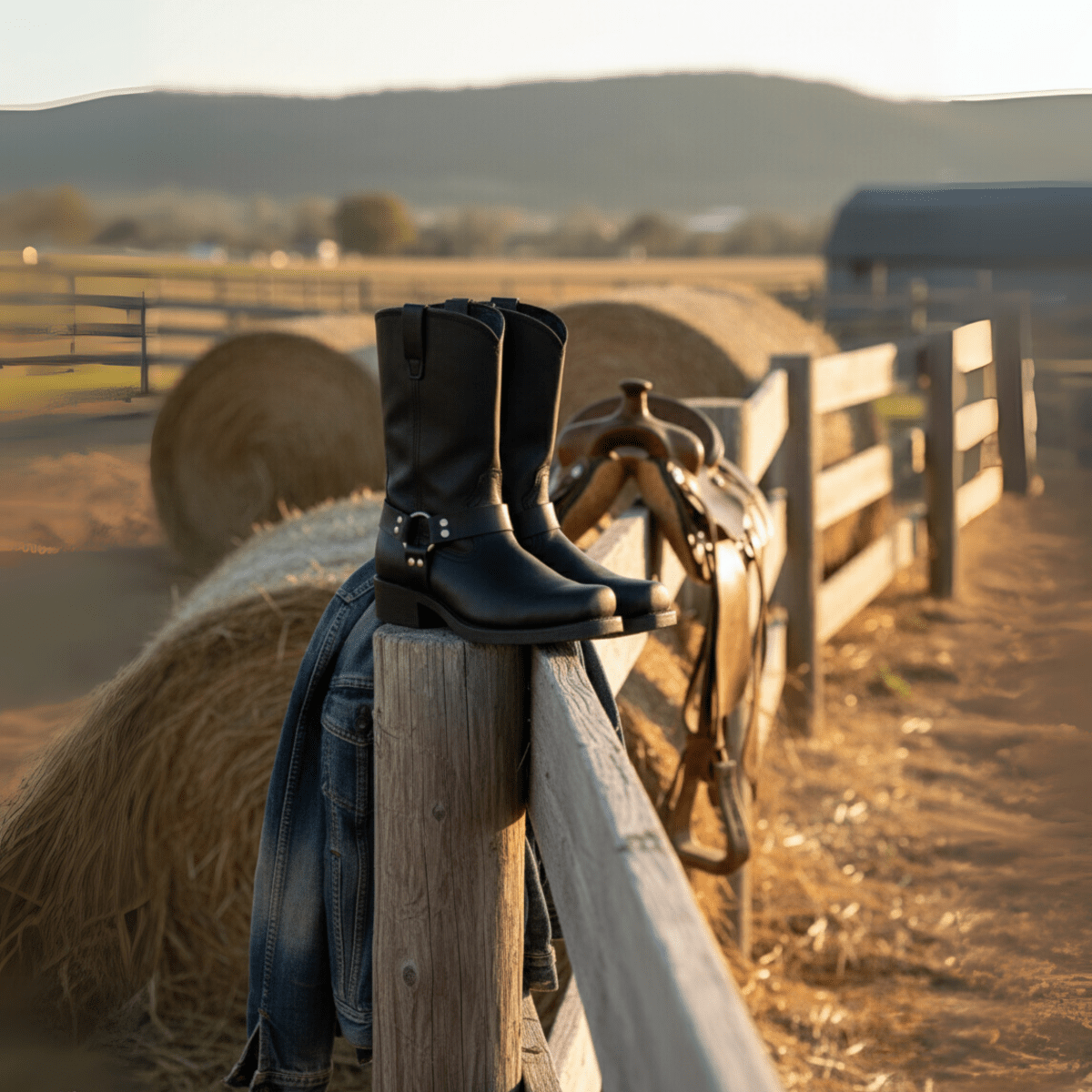 Herren Boots im Harness-Stil – Wasserabweisendes Obermaterial & Robustes Design