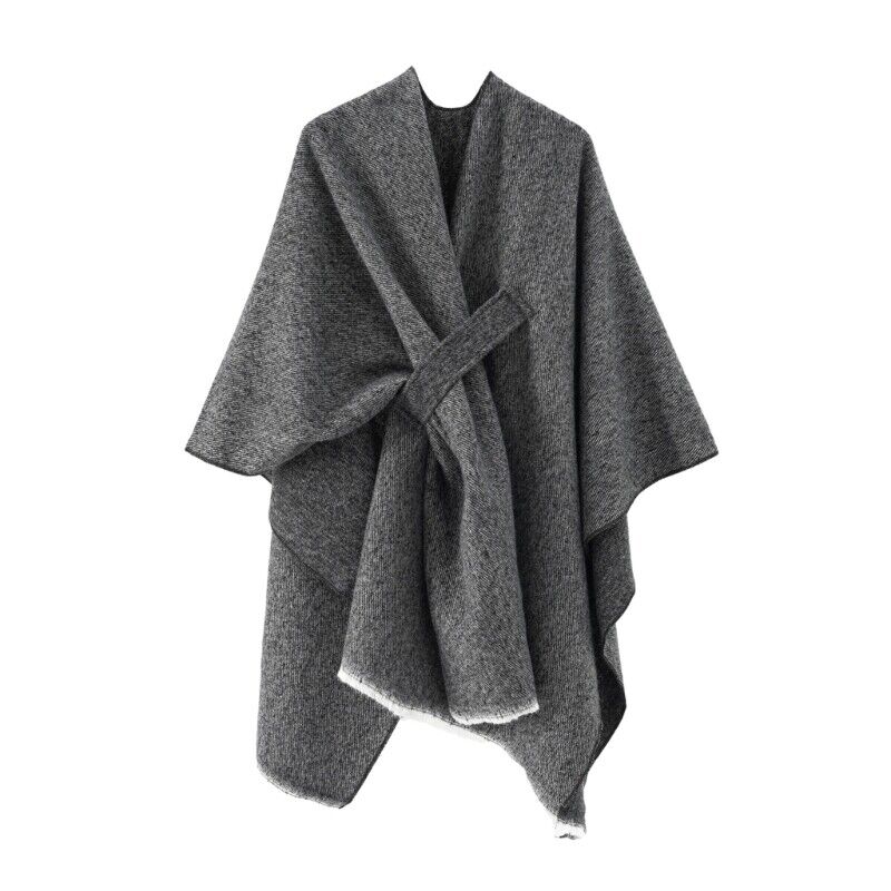 Mia Kaschmir Poncho | Poncho retrò con elegante nastro in 10 colori
