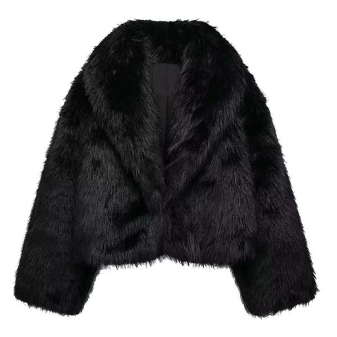 Umila Jacket - Luxuriöse kurze Damenjacke aus weichem Kunstpelz