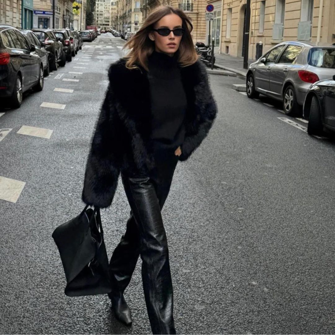 Umila Jacket - Luxuriöse kurze Damenjacke aus weichem Kunstpelz
