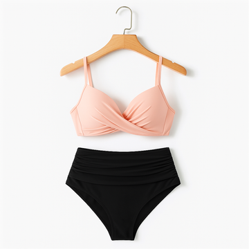 Damen Bikini Set mit Wickeloptik & High Waist – Stilvoll & bequem