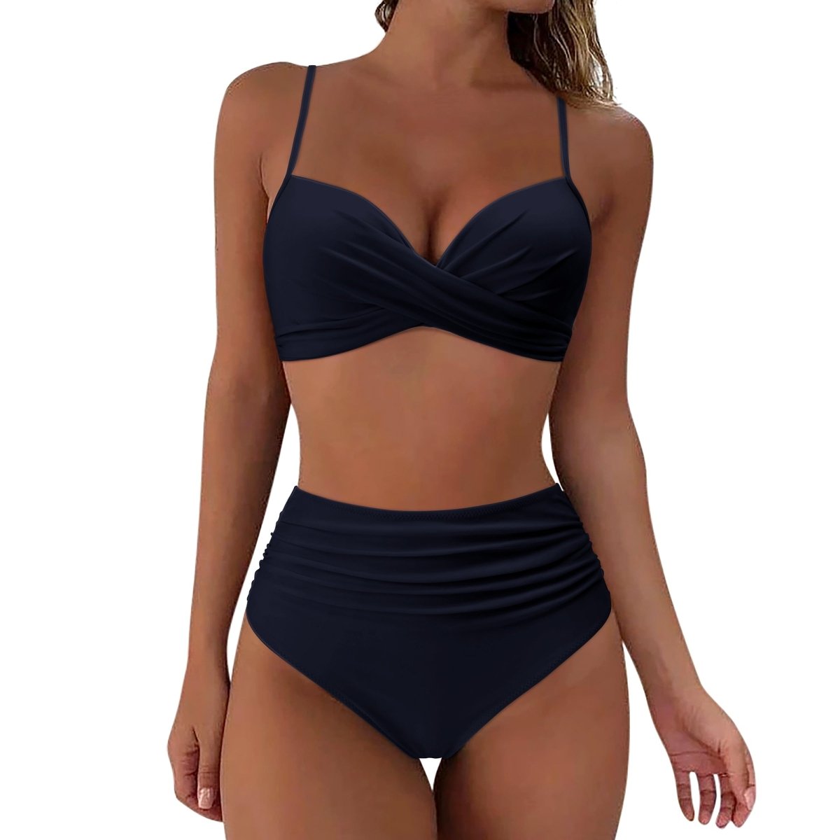 Damen Bikini Set mit Wickeloptik & High Waist – Stilvoll & bequem