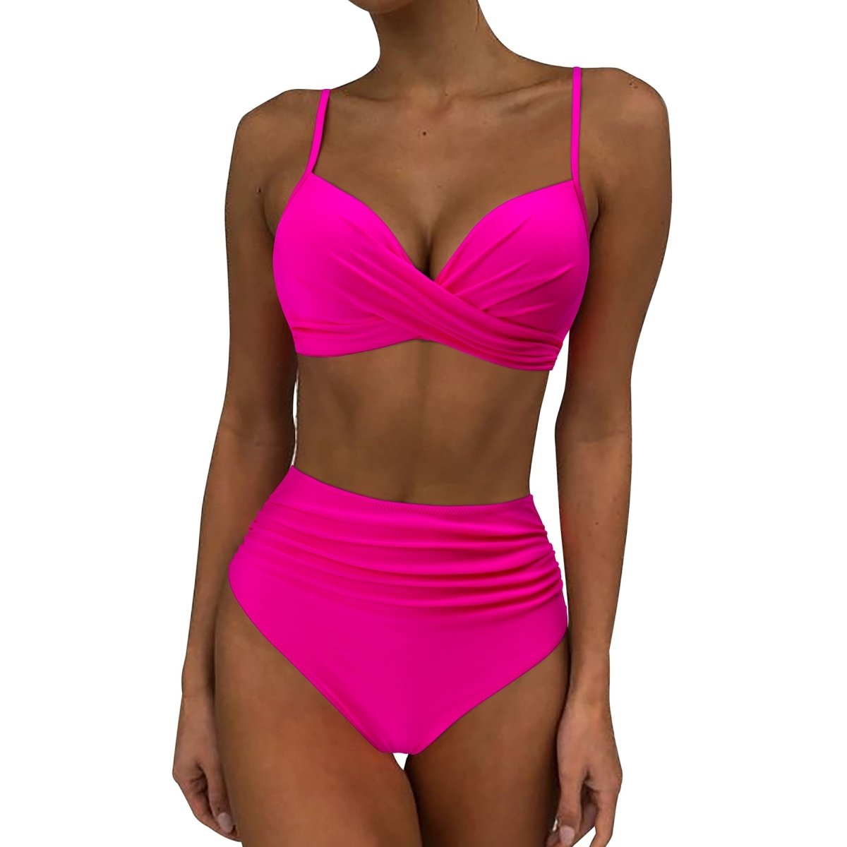 Damen Bikini Set mit Wickeloptik & High Waist – Stilvoll & bequem
