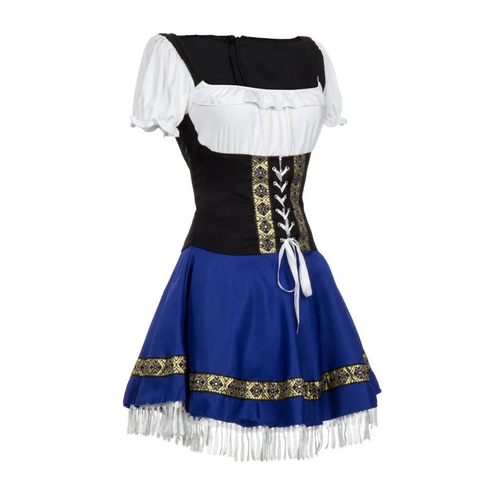 BavariaStyle – Blaues Dirndl Kleid für Damen S–2XL – Perfekt fürs Oktoberfest