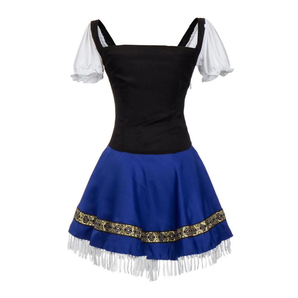BavariaStyle – Blaues Dirndl Kleid für Damen S–2XL – Perfekt fürs Oktoberfest