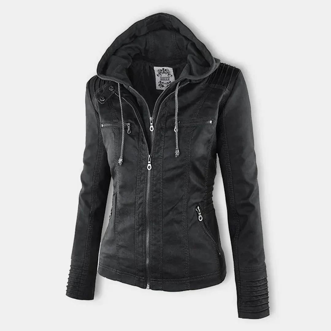 Adalia | Stylische Motorradjacke mit Kapuze