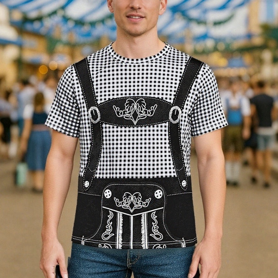 Wiesngaudi – T-Shirt mit Lederhosen-Aufdruck – Dein Spaß-Ticket zur Wiesn