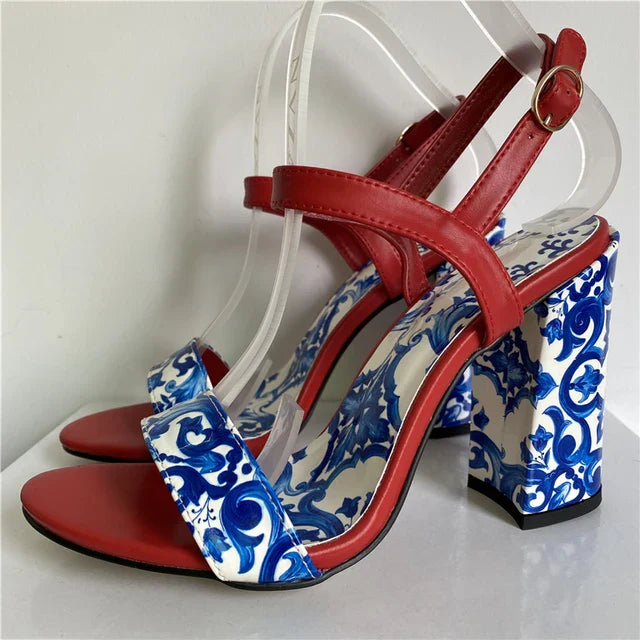Zarte Sandalen mit Porzellanmuster - Aspen