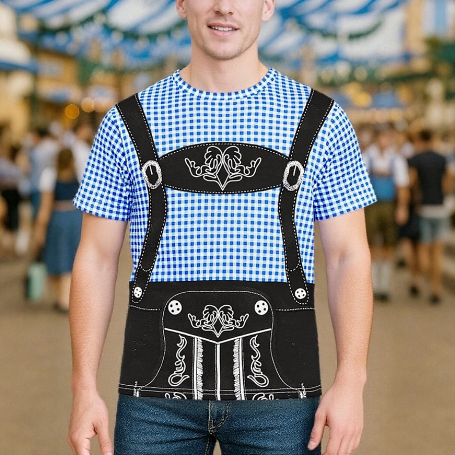 Wiesngaudi – T-Shirt mit Lederhosen-Aufdruck – Dein Spaß-Ticket zur Wiesn
