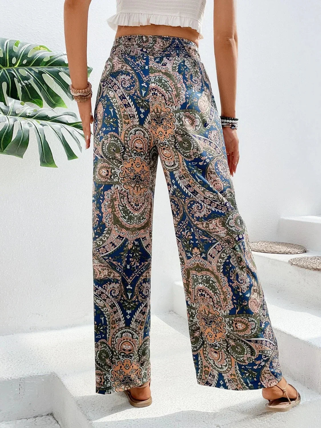 Boheme Flydende Print Bukser – Luftig Elegance med Boho-Chic