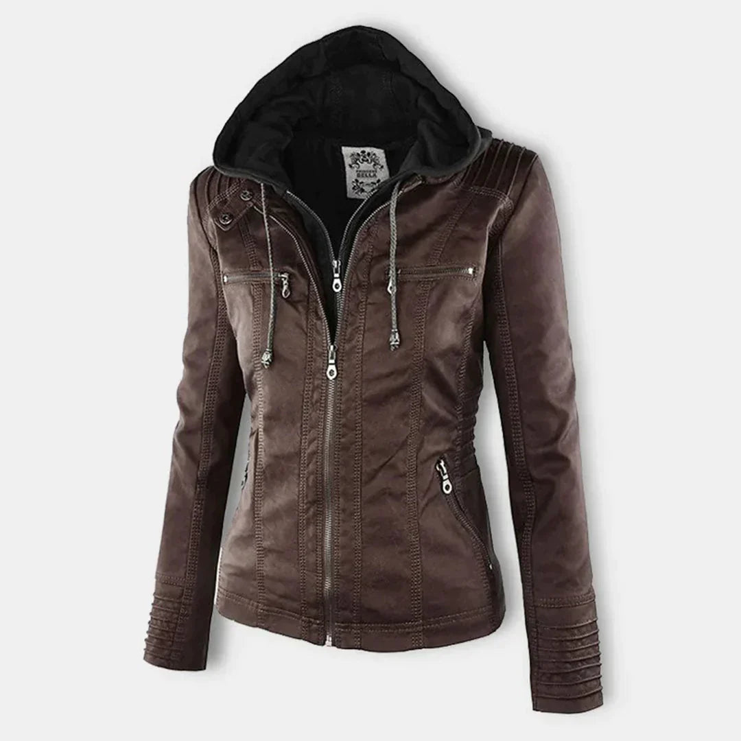 Adalia | Stylische Motorradjacke mit Kapuze