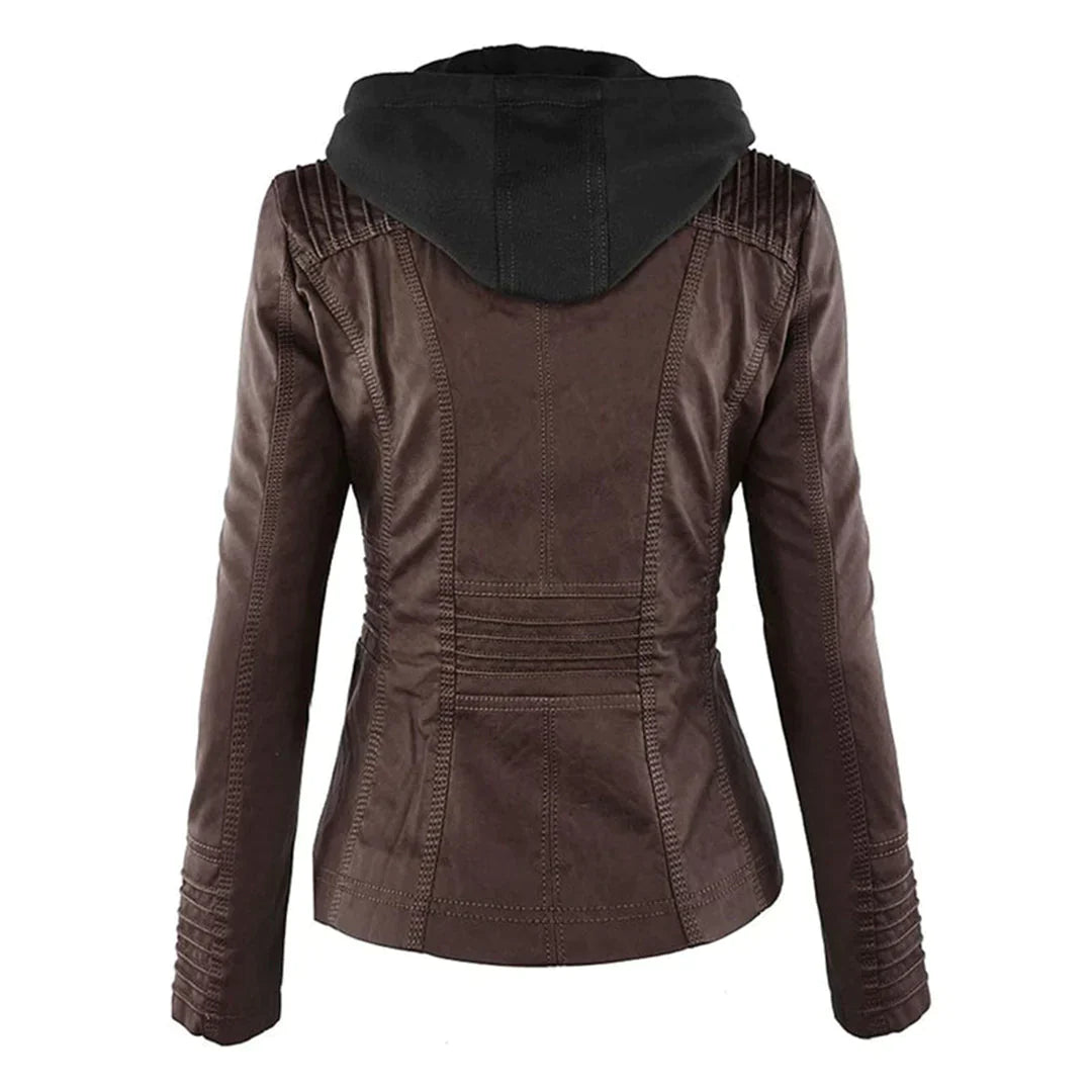 Adalia | Stylische Motorradjacke mit Kapuze