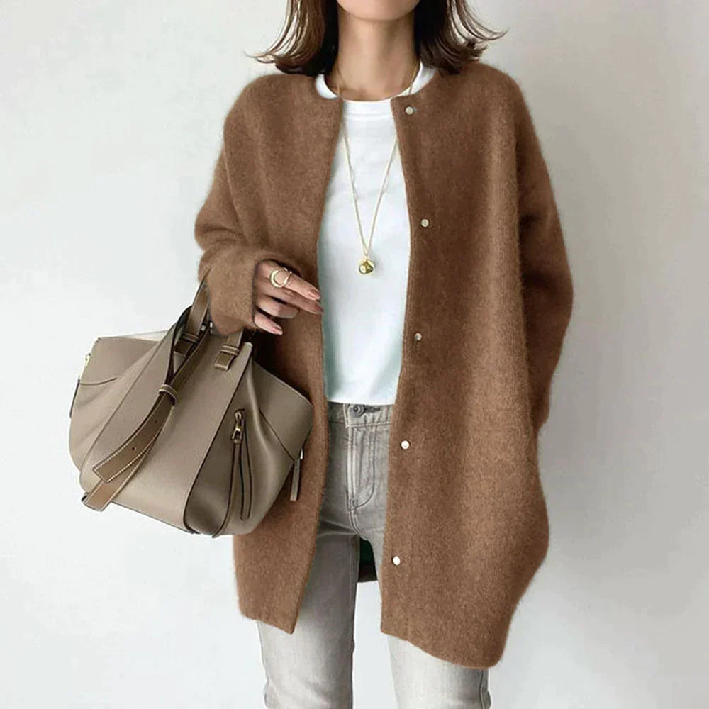 Cardigan a maniche lunghe a coste Julienne