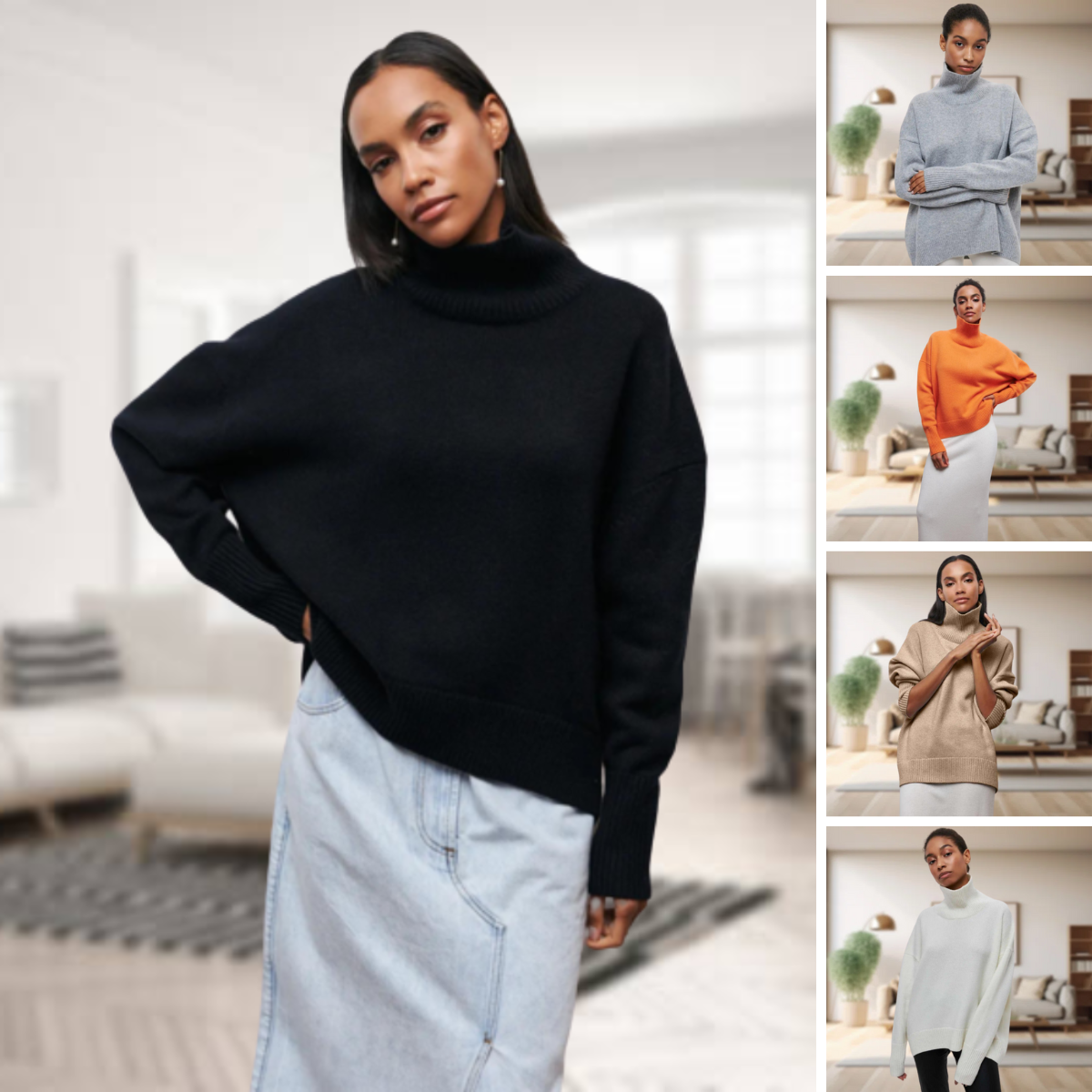 Klassisk rullekravepullover til kvinder - Cravina