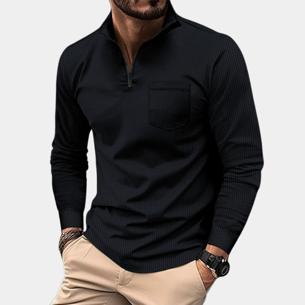 Herren Langarmhemd mit Brusttasche - Erling
