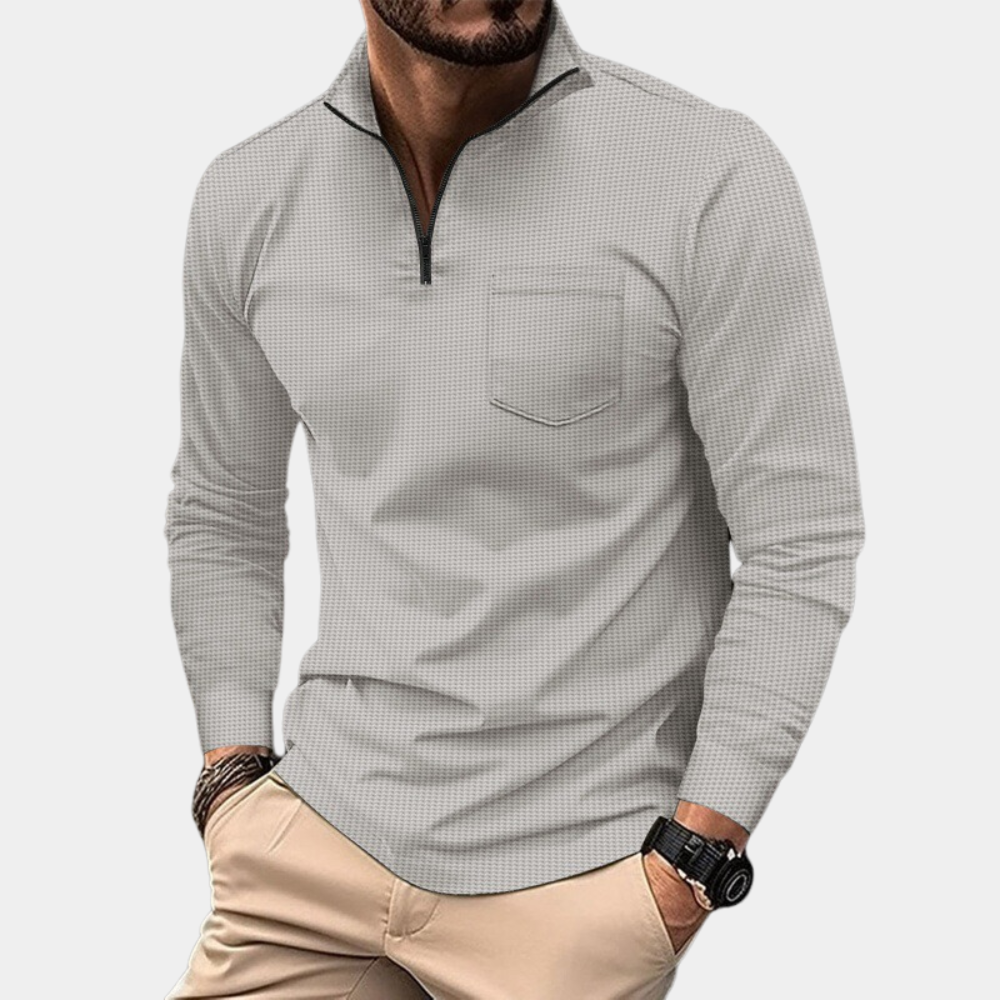Herren Langarmhemd mit Brusttasche - Erling