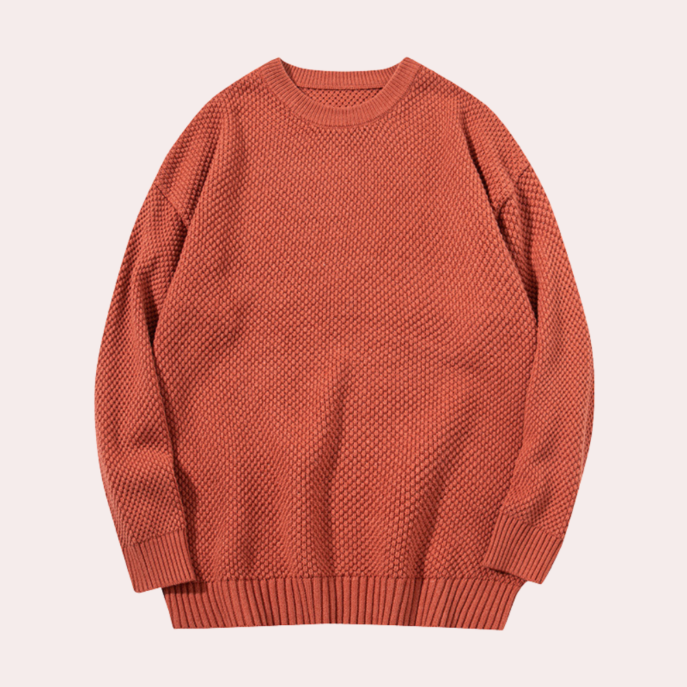 Lässiger Herrenpullover mit Rundhalsausschnitt