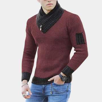 Herrenstrickpullover mit modischem Kragen