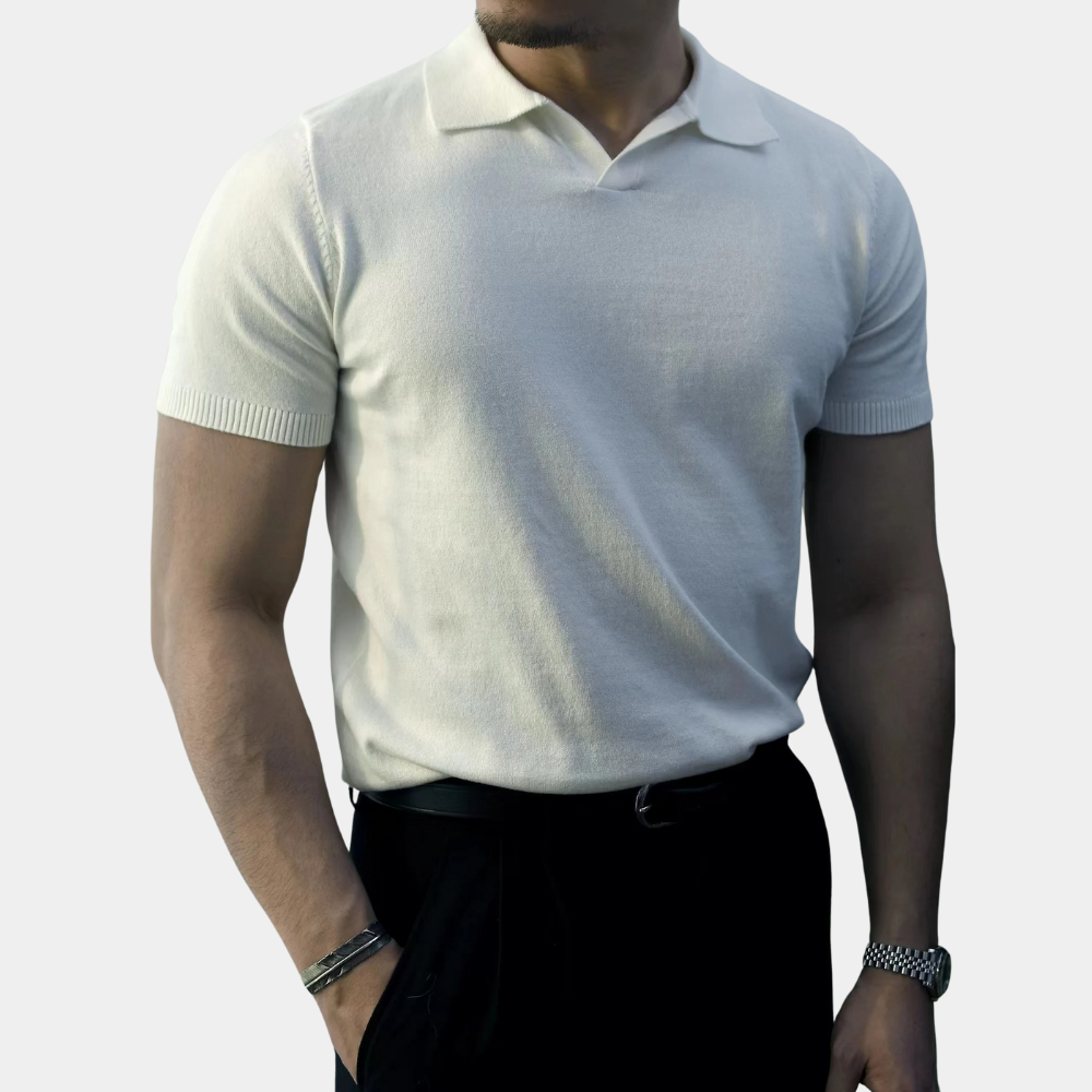 Klassisches gestricktes Poloshirt für Männer - Folke