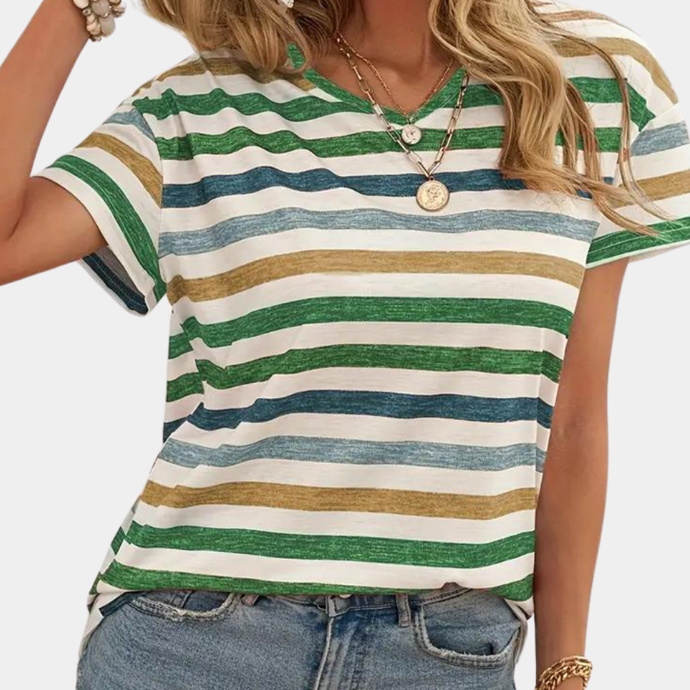 Lässiges gestreiftes T-Shirt für Frauen - Poppy