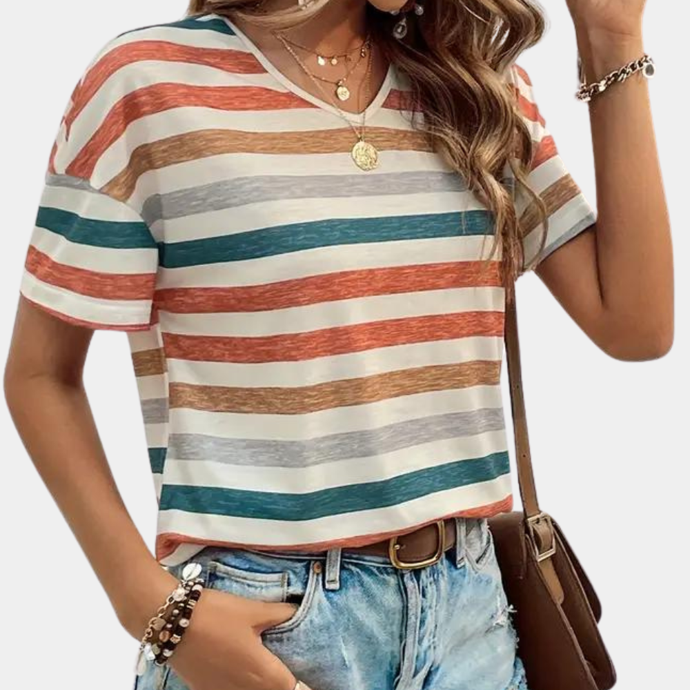 Lässiges gestreiftes T-Shirt für Frauen - Poppy