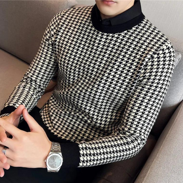 Warmer und trendiger Strickpullover für Männer