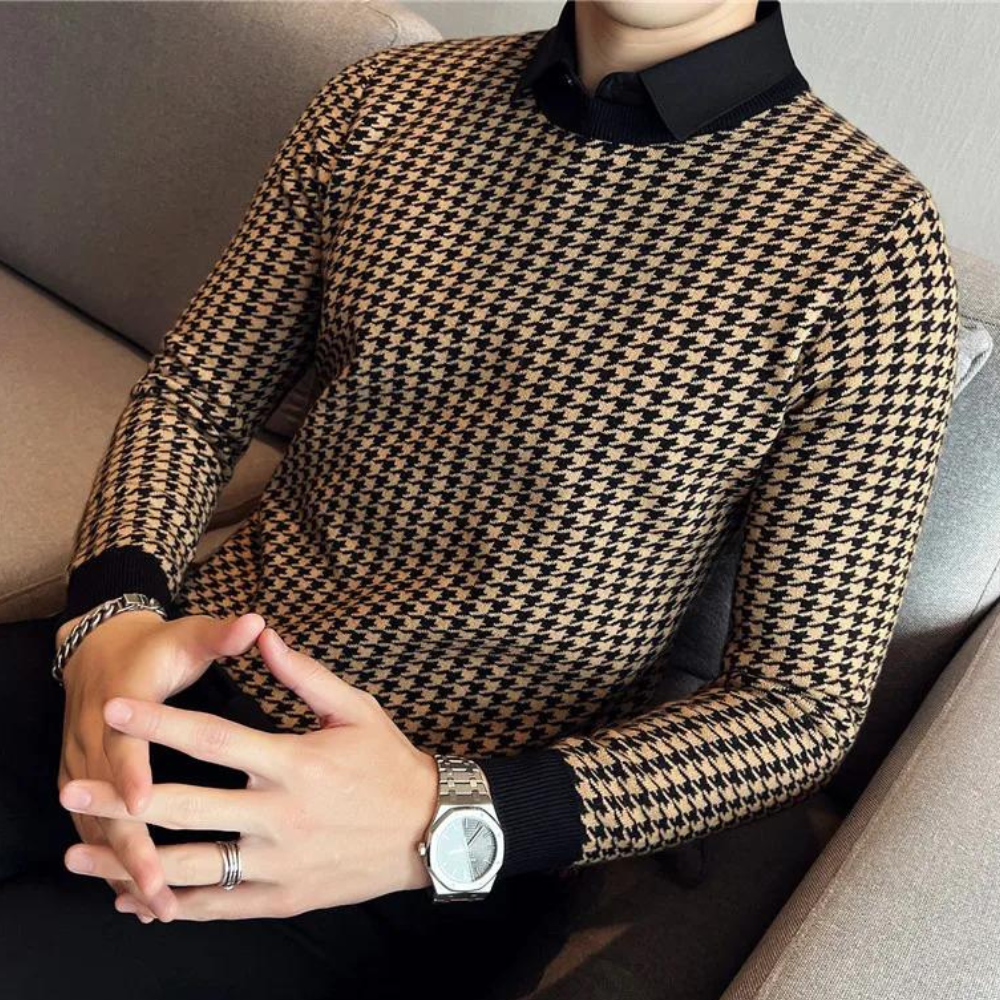 Warmer und trendiger Strickpullover für Männer