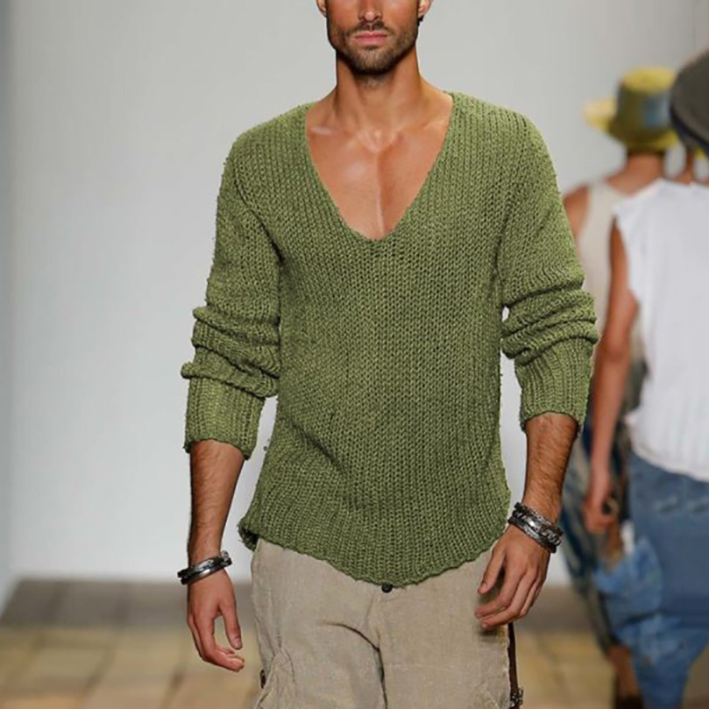 Lässiger Pullover mit V-Ausschnitt für Männer