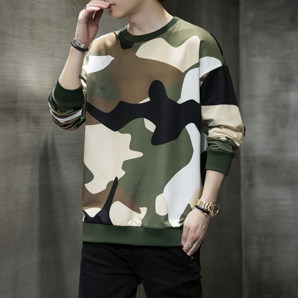 Beniamin - Atmungsaktives Camouflage-Sweatshirt für Männer