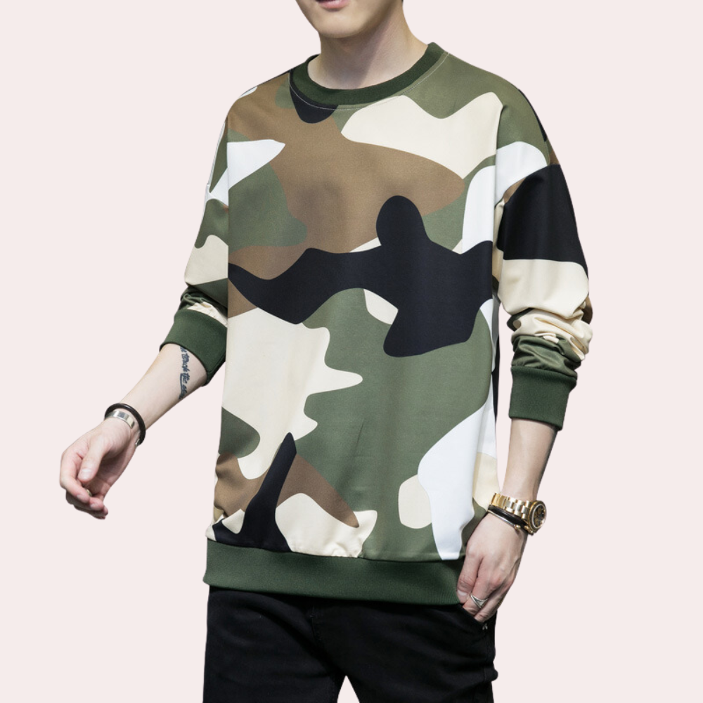 Beniamin - Atmungsaktives Camouflage-Sweatshirt für Männer