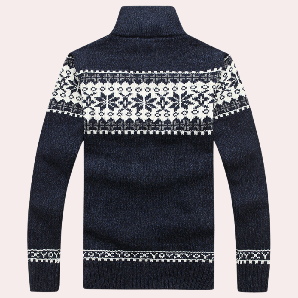 Dietmar - Klassische Stehkragen-Strickjacke für Männer